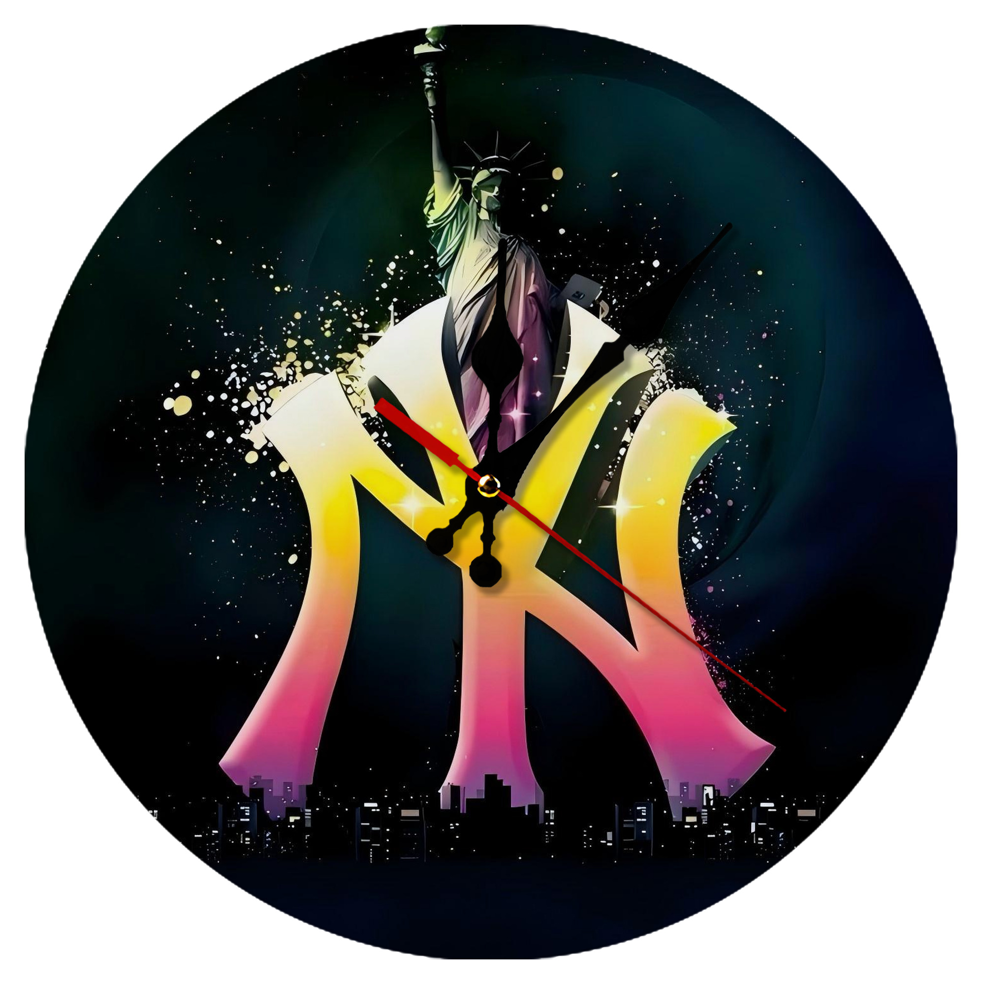 New York Yankees 149 Silent Round Wall Clock – Modern & Stylish DIY Design, Durable Wood Construction, Easy To Install – Perfect For Office, Bedroom, Living Room, And More